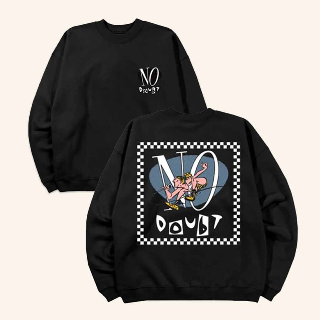 No Doubt Merch No Doubt Checkered Logo Sweatshirt Cool Gifts For Music Lovers No Doubt Merch No Doubt Checkered Logo Sweatshirt Cool Gifts For Music Lovers