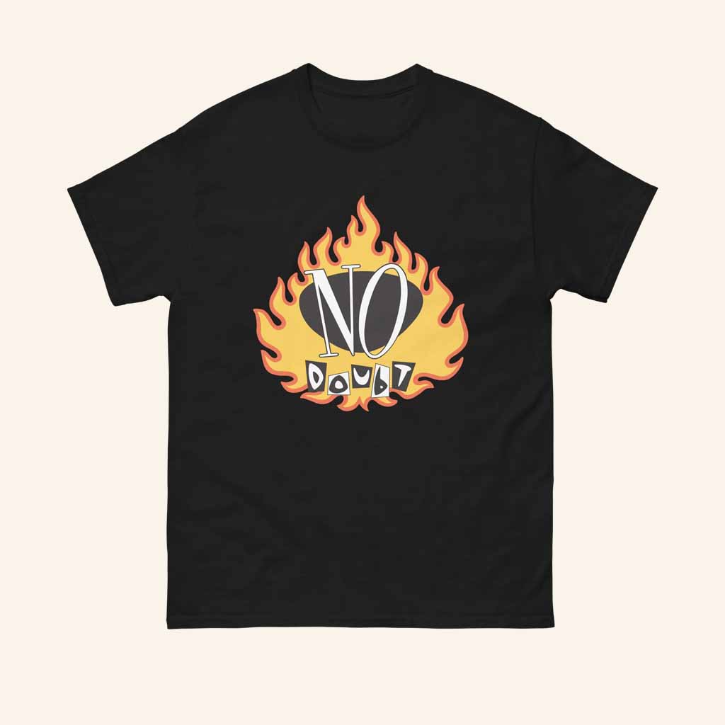 No Doubt Merch No Doubt Logo Flame T-Shirt Christmas Present For Adults No Doubt Merch No Doubt Logo Flame T-Shirt Christmas Present For Adults