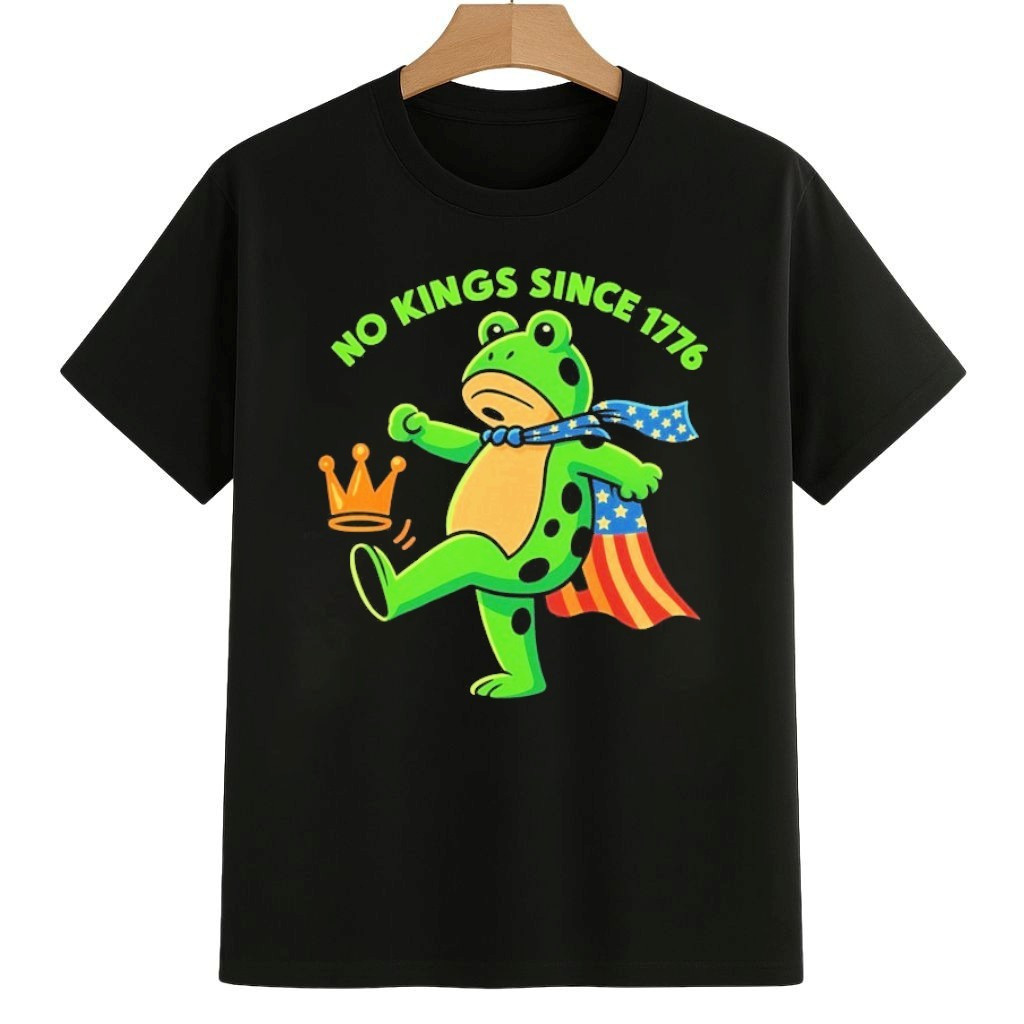 No Kings Since 1776 Portland Frog Kicking Crown Shirt Anti Fascism Frog Merch No Kings Since 1776 Portland Frog Kicking Crown Shirt Anti Fascism Frog Merch