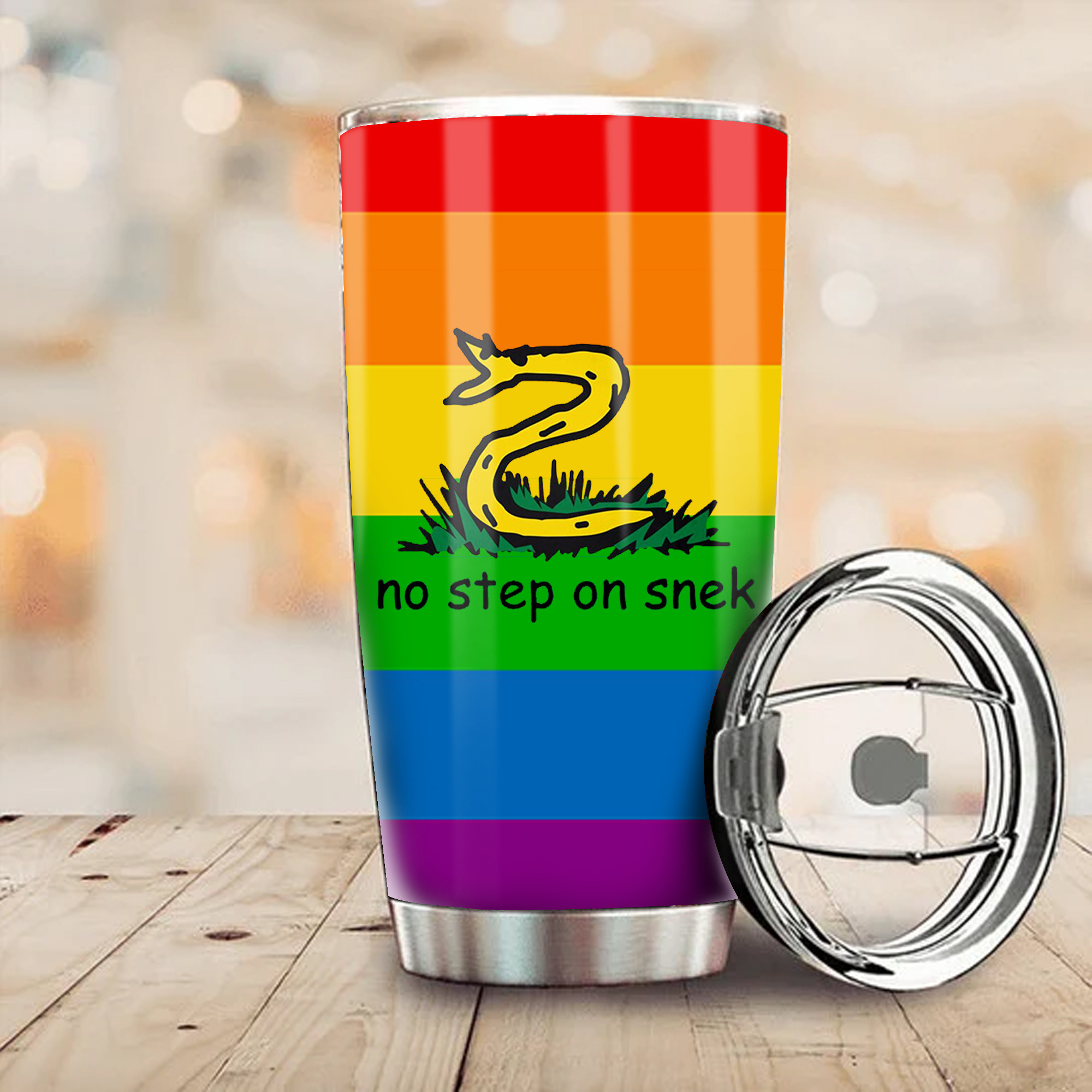 No Step On Snek Flag Gadsden Flag LGBT Pride Color Yellow Flag With Snake No Step On Snek Flag Gadsden Flag LGBT Pride Color Yellow Flag With Snake