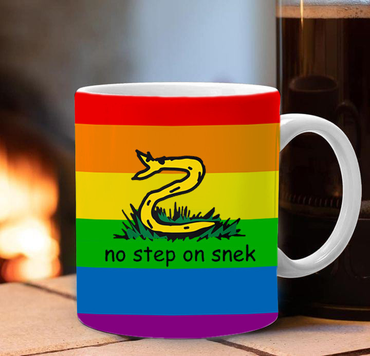 No Step On Snek Flag Gadsden Flag LGBT Pride Color Yellow Flag With Snake No Step On Snek Flag Gadsden Flag LGBT Pride Color Yellow Flag With Snake