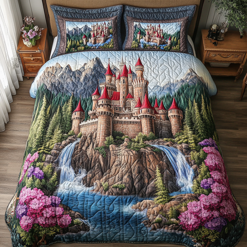 Noble Castle Quilted Bedding Set Duvet Cover Merch Gift Baskets For Families For Christmas Noble Castle Quilted Bedding Set Duvet Cover Merch Gift Baskets For Families For Christmas
