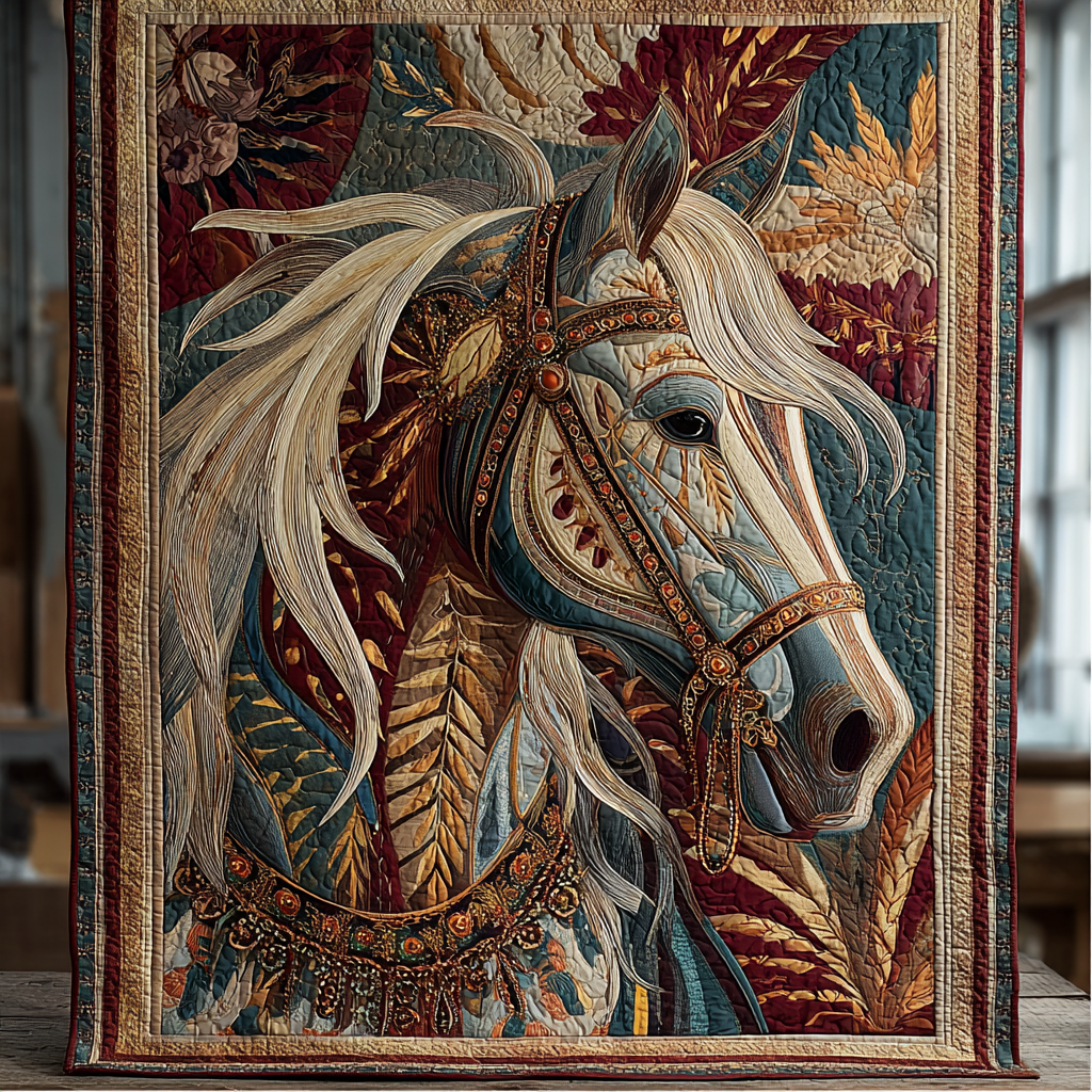 Noble Horse Quilted Blanket Nice Throw Blanket Gifts For Horse Back Riders Noble Horse Quilted Blanket Nice Throw Blanket Gifts For Horse Back Riders