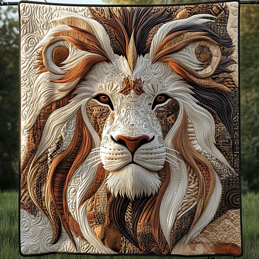 Noble King Quilted Blanket Cute Colorful Blanket Lion Gifts For Adults Christmas