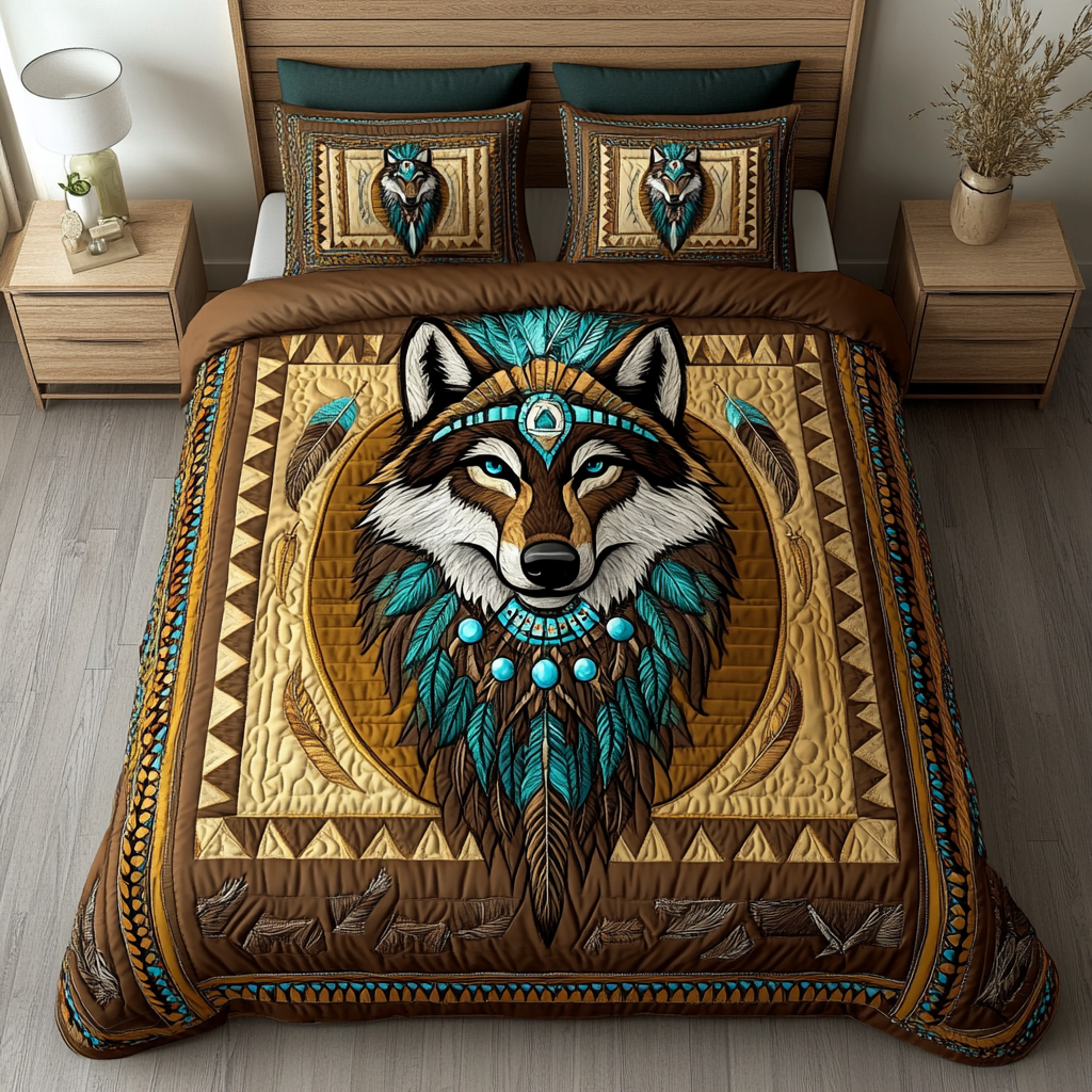 Noble Wolf Quilted Bedding Set Duvet Cover Merch Best Wolf Gifts For Dad Noble Wolf Quilted Bedding Set Duvet Cover Merch Best Wolf Gifts For Dad