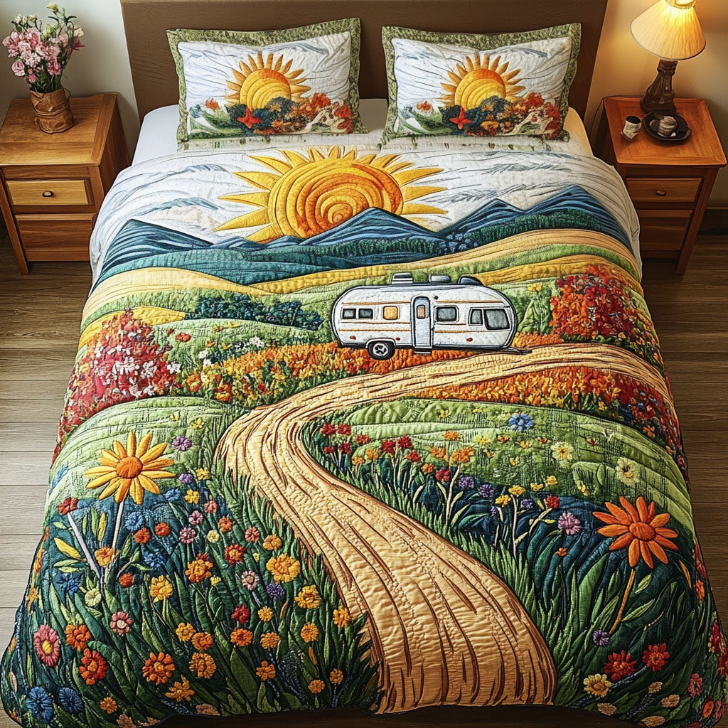 Nomad Path Quilted Bedding Set Duvet Cover Bedspread Gift Ideas For Hikers And Campers Nomad Path Quilted Bedding Set Duvet Cover Bedspread Gift Ideas For Hikers And Campers