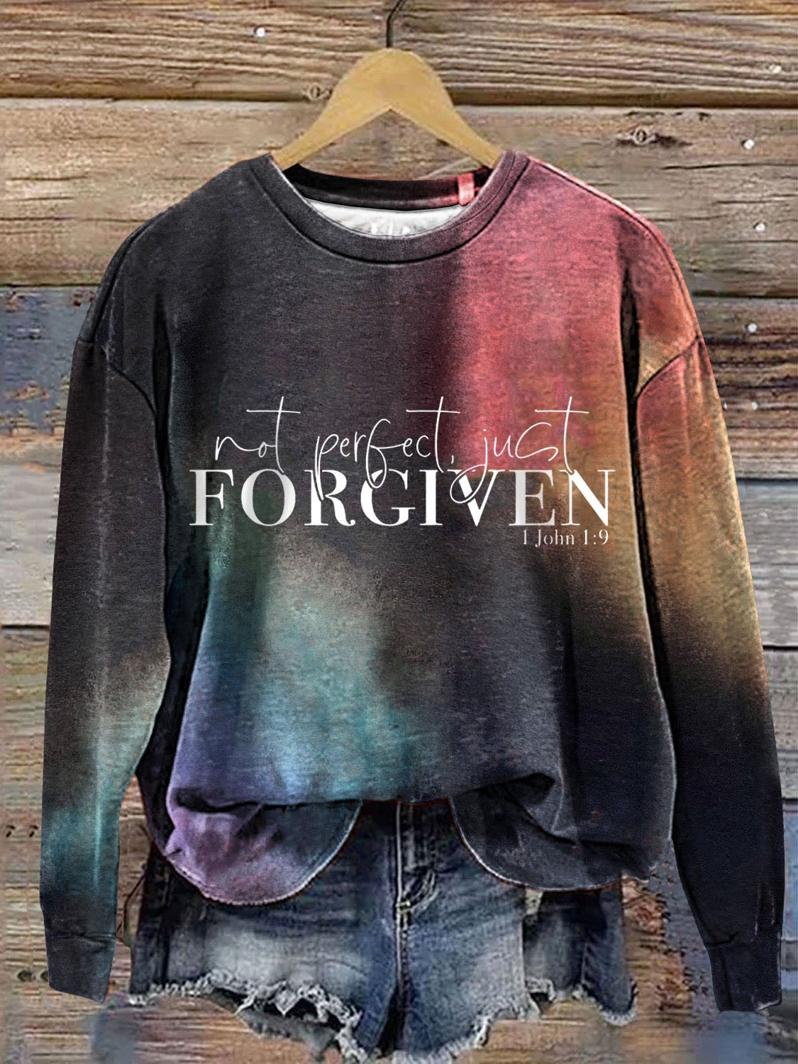 Not Perfect Just Forgiven John 1-9 Sweatshirt Christian Quotes Faith Crewneck Womens Not Perfect Just Forgiven John 1-9 Sweatshirt Christian Quotes Faith Crewneck Womens