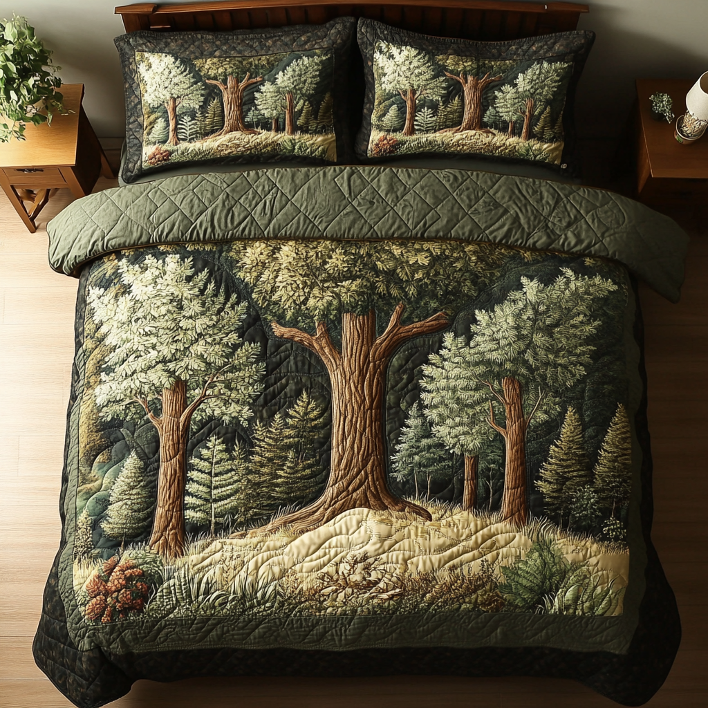 Oak Serenity Quilted Bedding Set Duvet Cover Bed Sheet Set Secret Santa Gifts For Guys Oak Serenity Quilted Bedding Set Duvet Cover Bed Sheet Set Secret Santa Gifts For Guys