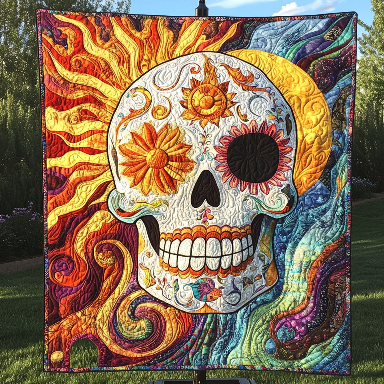 Obsidian Skull Quilted Blanket Sofa Throw Blanket Unusual Skull Gifts Obsidian Skull Quilted Blanket Sofa Throw Blanket Unusual Skull Gifts