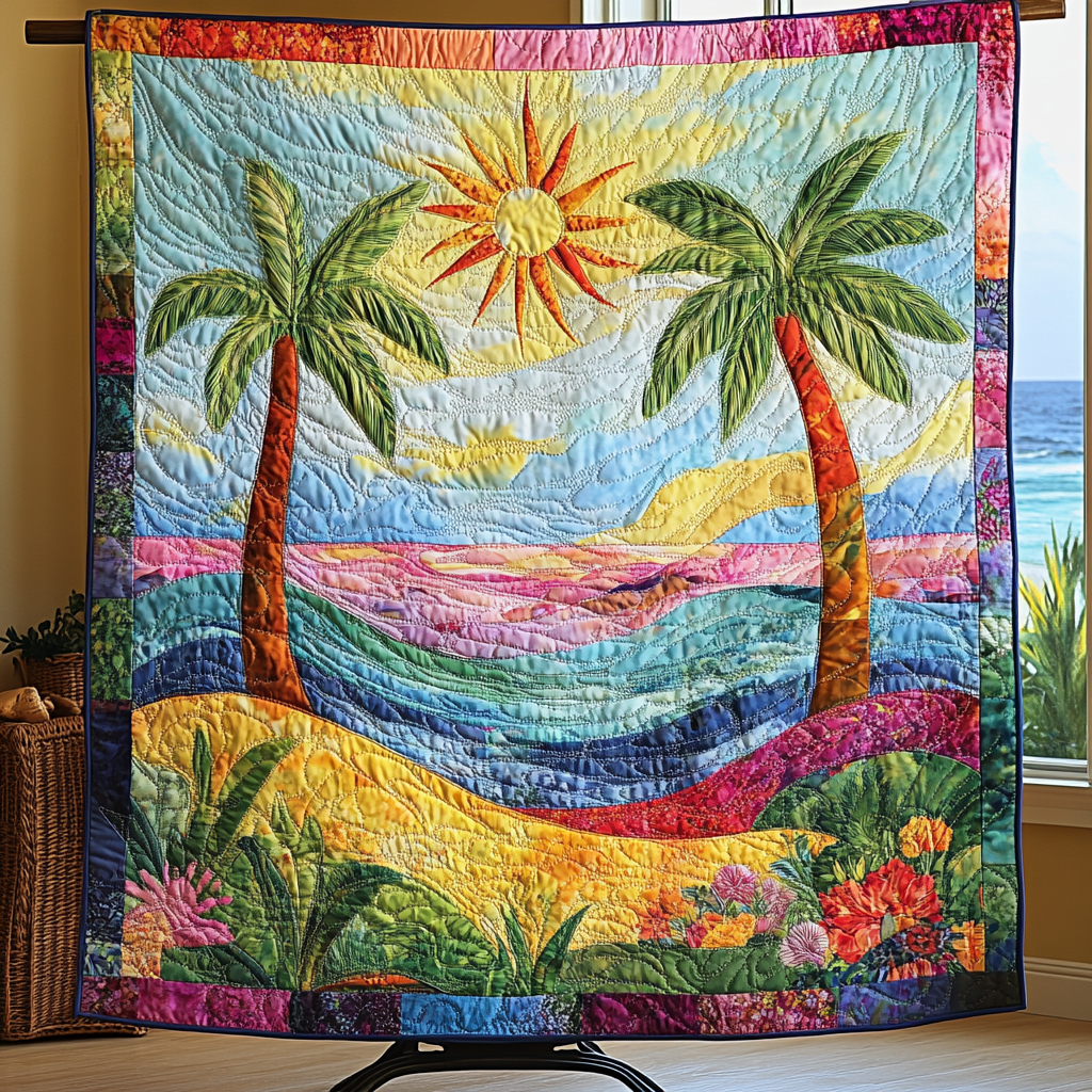 Ocean Breeze Quilted Blanket Cute Colorful Blanket Beach Gifts For Men Ocean Breeze Quilted Blanket Cute Colorful Blanket Beach Gifts For Men