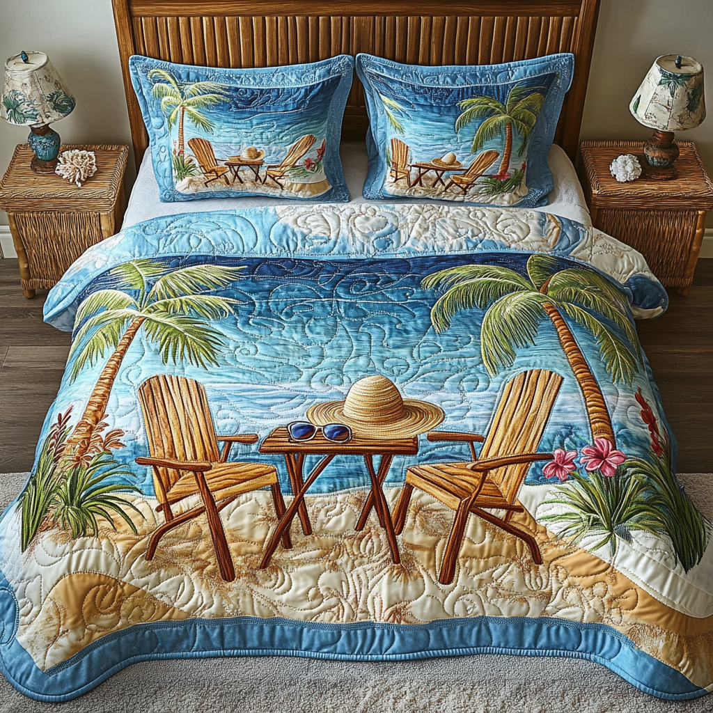Ocean Chill Quilted Bedding Set Duvet Cover Bed Sheet Set Christmas Gifts For Beach Goers Ocean Chill Quilted Bedding Set Duvet Cover Bed Sheet Set Christmas Gifts For Beach Goers