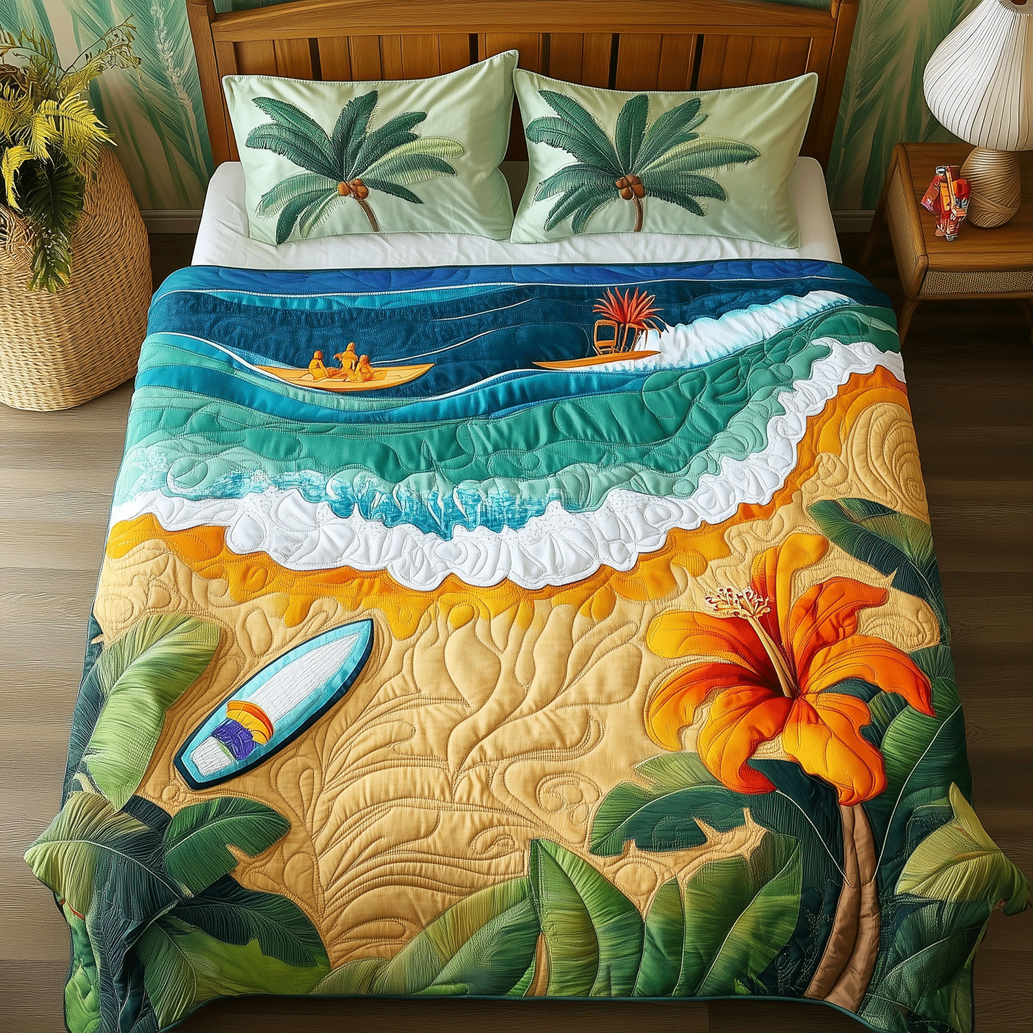 Ocean Chill Quilted Bedding Set Duvet Cover Bedspread Christmas Gifts For Beach Goers Ocean Chill Quilted Bedding Set Duvet Cover Bedspread Christmas Gifts For Beach Goers