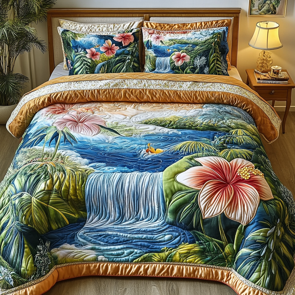 Ocean Drift Quilted Bedding Set Duvet Cover Bedspreads Birthday Gifts For Beach Lovers Ocean Drift Quilted Bedding Set Duvet Cover Bedspreads Birthday Gifts For Beach Lovers