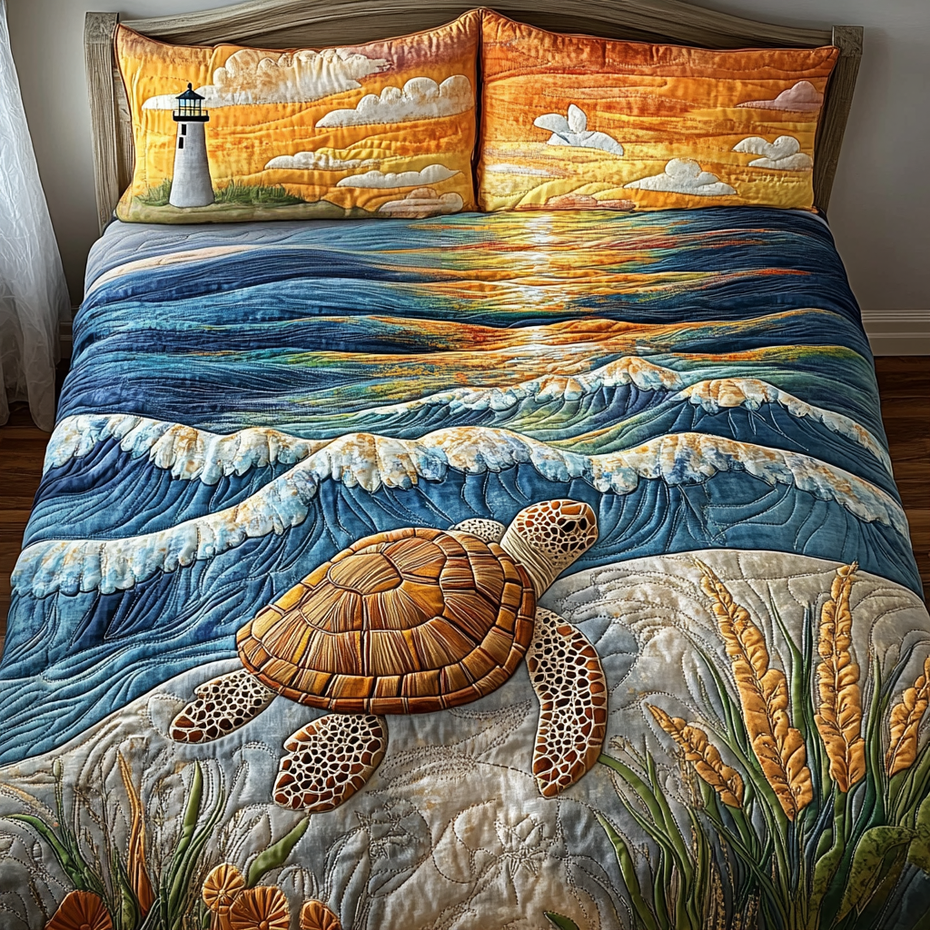 Ocean Embrace Quilted Bedding Set Duvet Cover Bed Sheet Set Turtle Gifts For Brothers Ocean Embrace Quilted Bedding Set Duvet Cover Bed Sheet Set Turtle Gifts For Brothers
