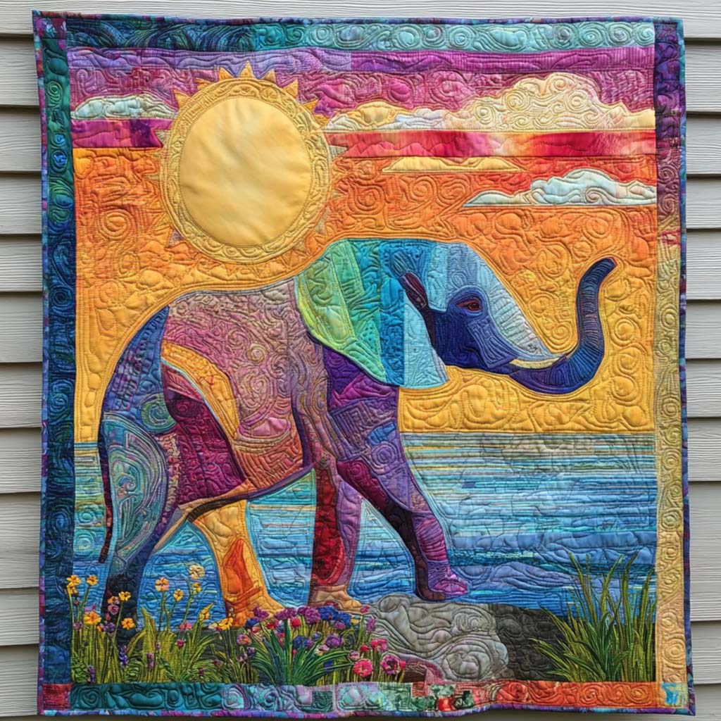 Ocean Glow Quilted Blanket Nice Throw Blanket Elephant Christmas Gifts