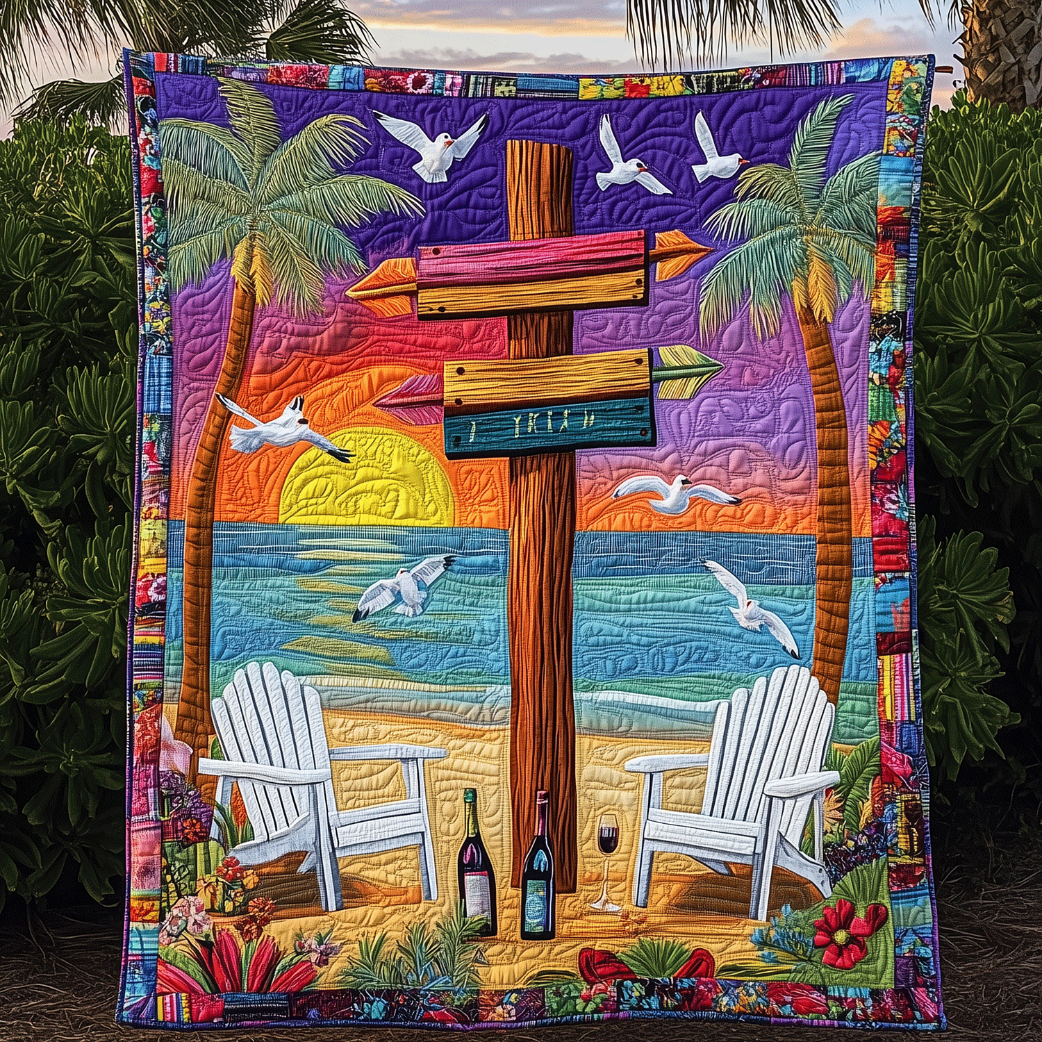 Ocean Golden Hour Quilted Blanket Cute Throw Blanket Beach Themed Gifts For Her Ocean Golden Hour Quilted Blanket Cute Throw Blanket Beach Themed Gifts For Her