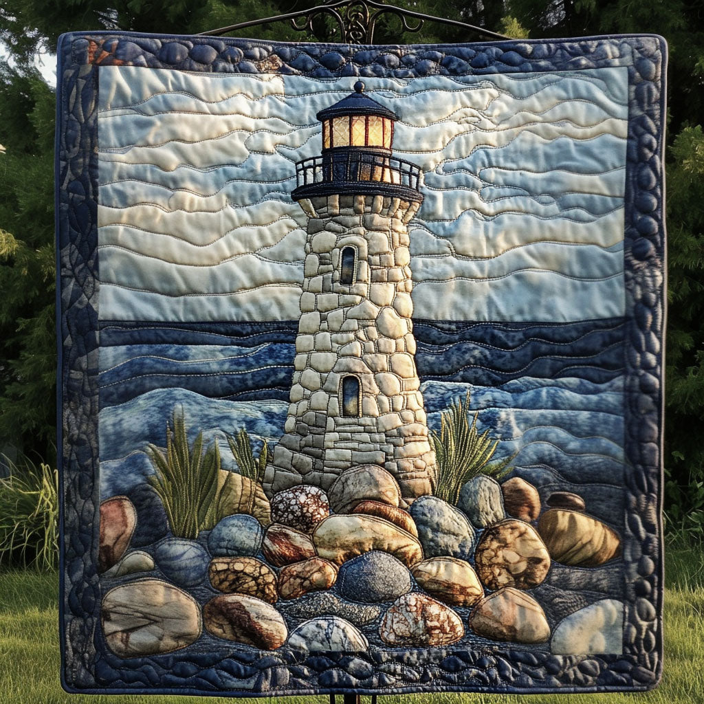 Ocean Sentinel Quilted Blanket Cute Colorful Blanket Lighthouse Gifts Items Ocean Sentinel Quilted Blanket Cute Colorful Blanket Lighthouse Gifts Items