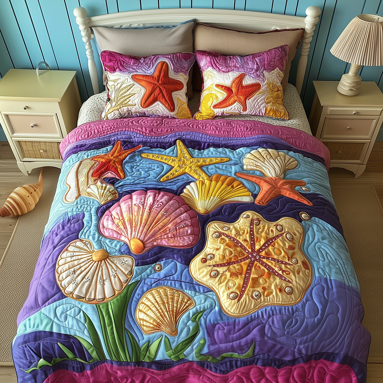 Ocean Treasures Quilted Bedding Set Duvet Cover Bedspread Beach Related Gifts Ocean Treasures Quilted Bedding Set Duvet Cover Bedspread Beach Related Gifts