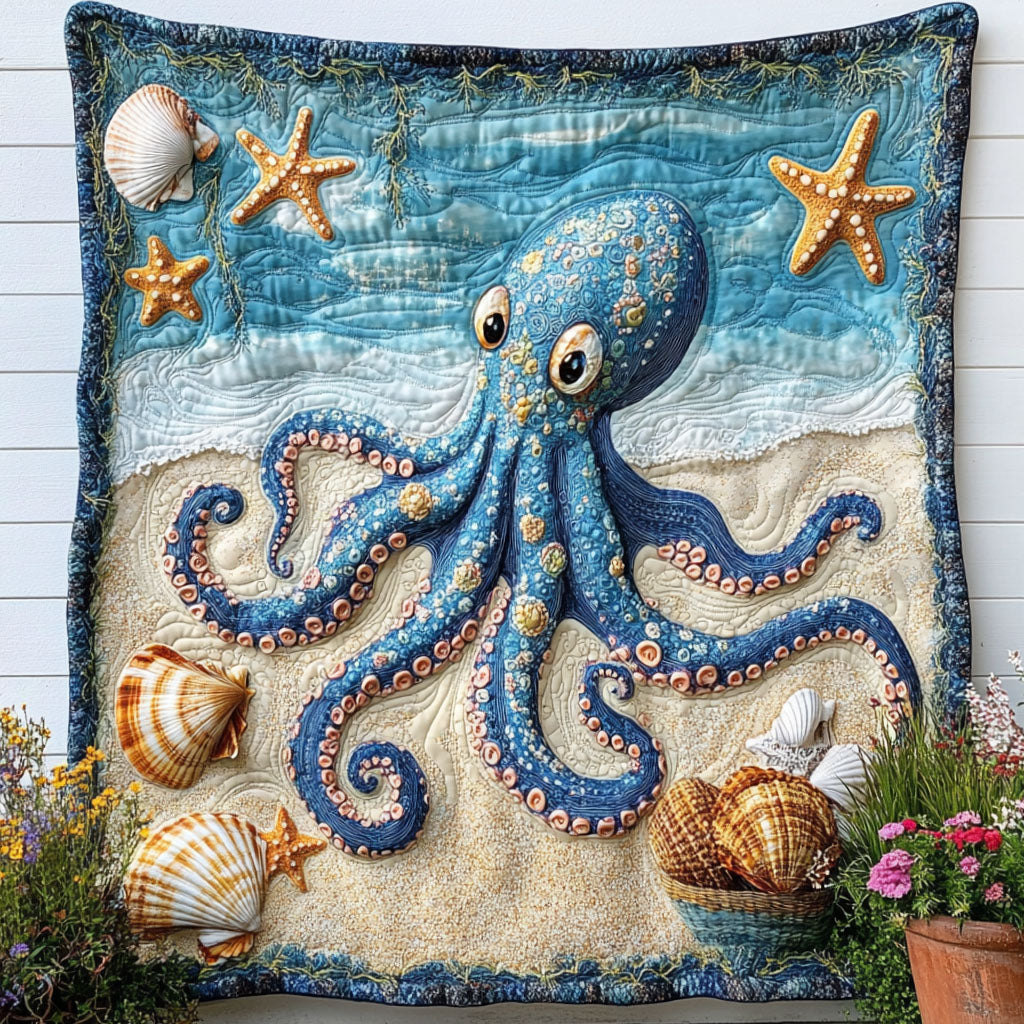 Octo Bloom Quilted Blanket Sofa Throw Blanket Gifts For Octopus Lovers Octo Bloom Quilted Blanket Sofa Throw Blanket Gifts For Octopus Lovers