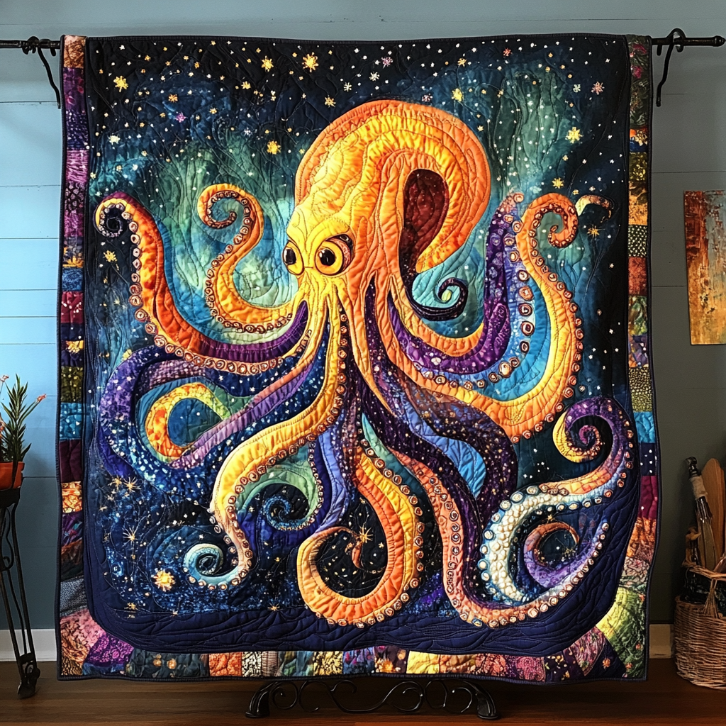 Octopus Wonderland Quilted Blanket Cute Colorful Blanket Unique Octopus Gifts Octopus Wonderland Quilted Blanket Cute Colorful Blanket Unique Octopus Gifts