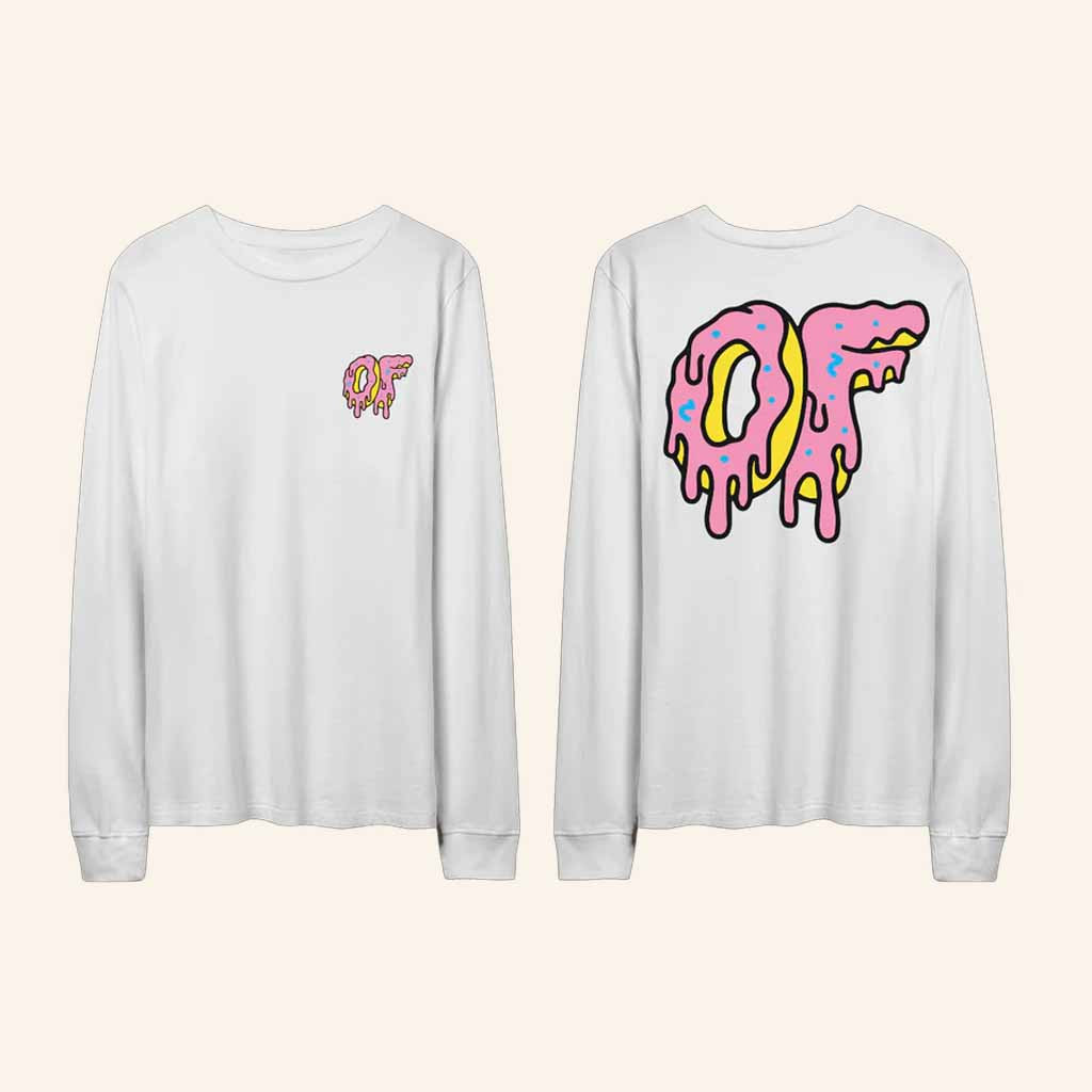 Odd Future Merch OF Donut Dripping Logo Long Sleeve Shirt Present For Wife Odd Future Merch OF Donut Dripping Logo Long Sleeve Shirt Present For Wife