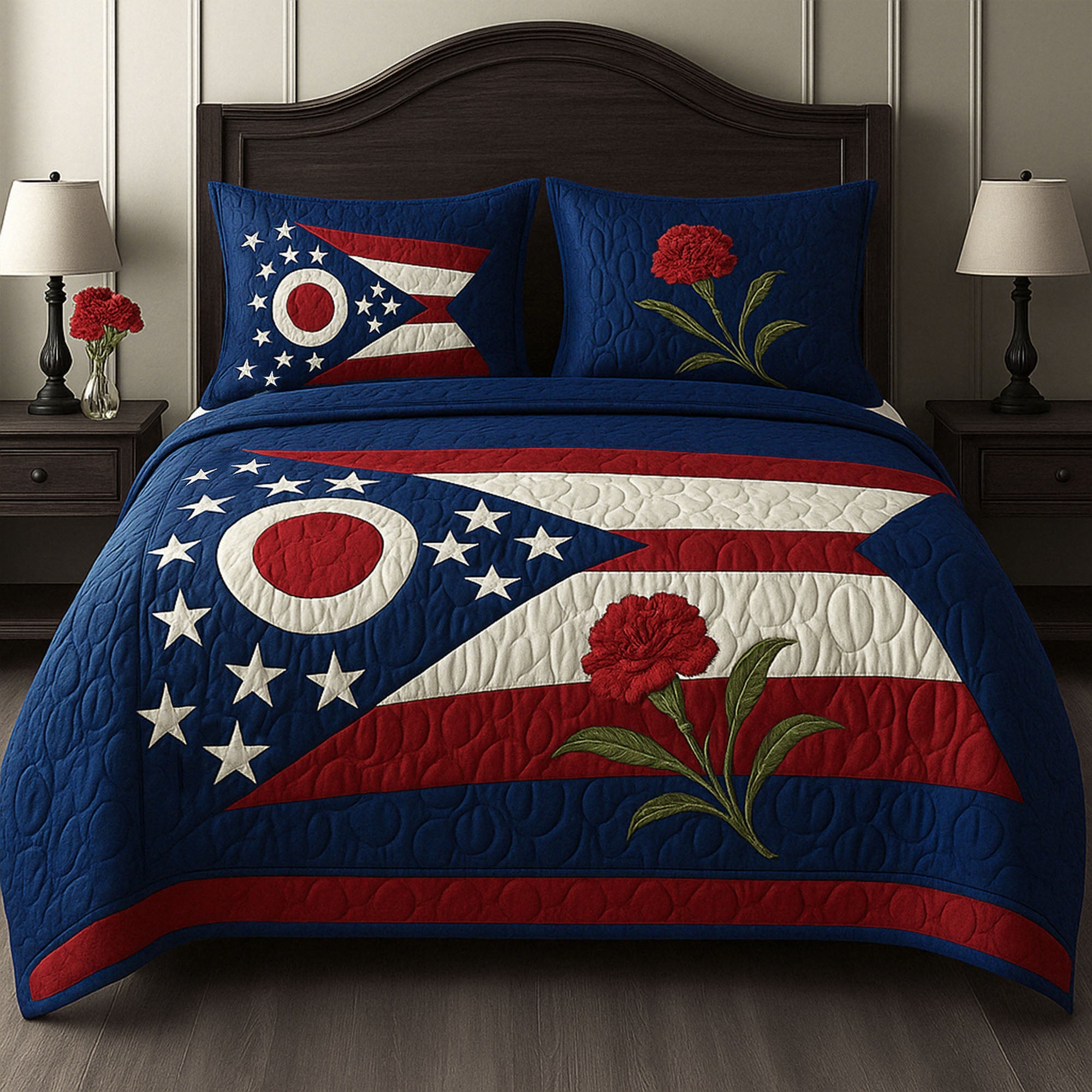 Ohio Floral Pride Quilted Bedding Set Duvet Cover Bedspread Christmas Gifts For Siblings To Share Ohio Floral Pride Quilted Bedding Set Duvet Cover Bedspread Christmas Gifts For Siblings To Share