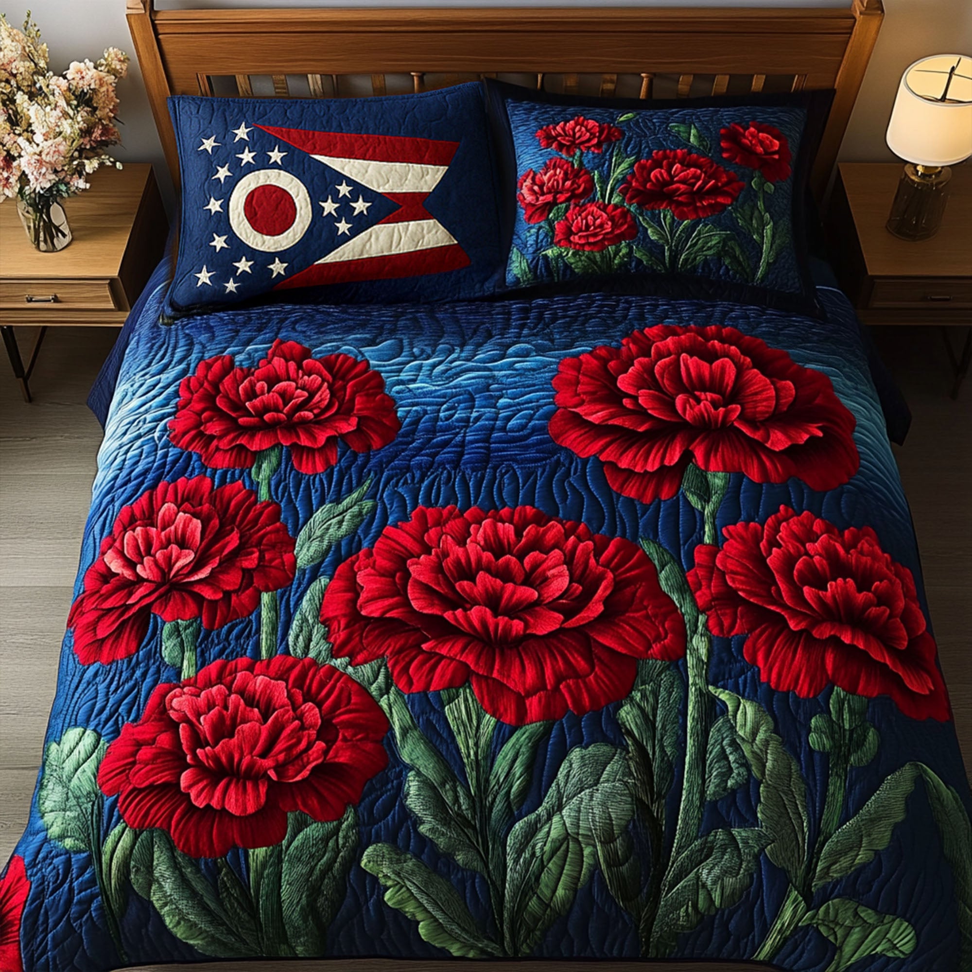 Ohio Scarlet State Flower Quilted Bedding Set Duvet Cover Bedspread Best Christmas Gifts For Brother In Law Ohio Scarlet State Flower Quilted Bedding Set Duvet Cover Bedspread Best Christmas Gifts For Brother In Law