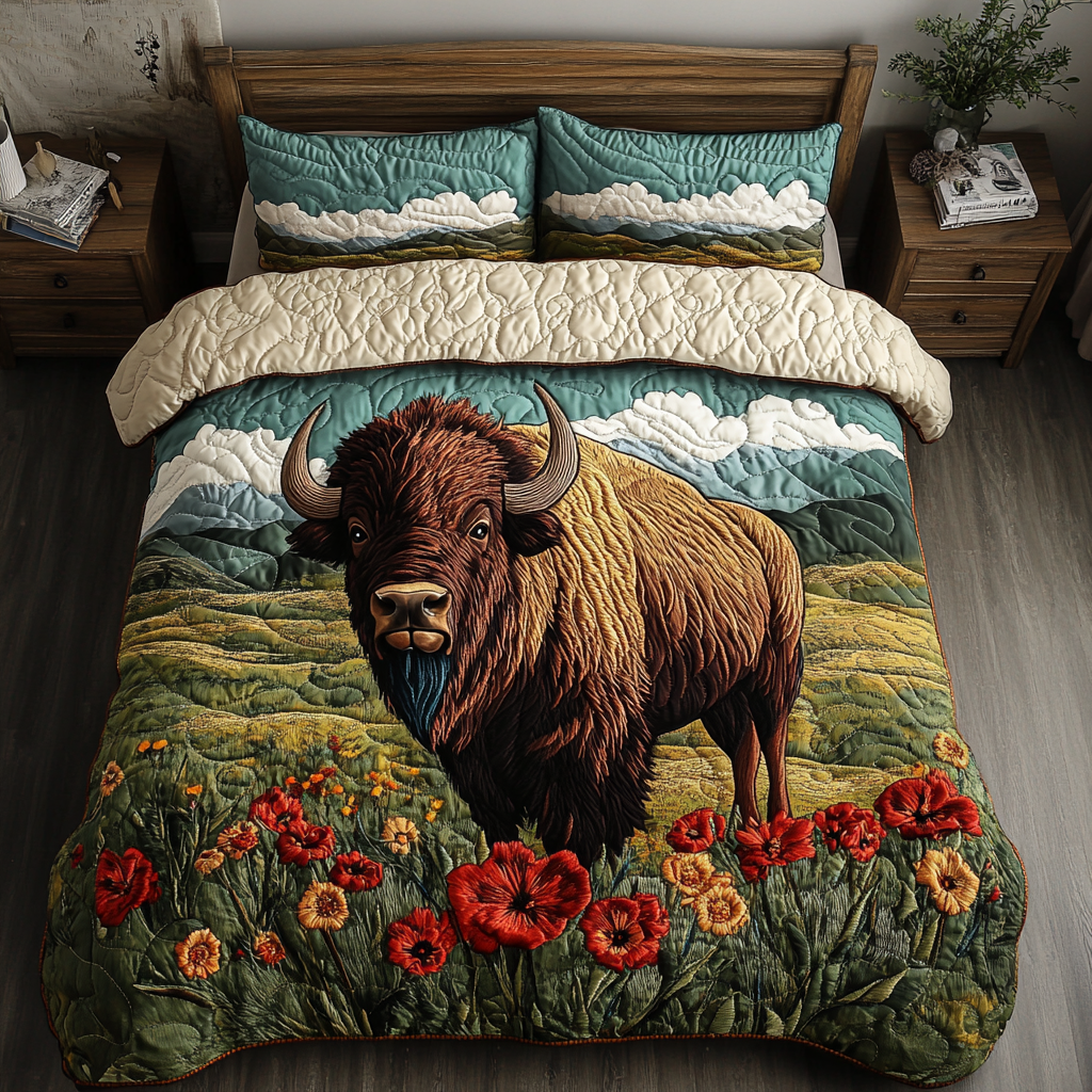 Oklahoma Bison Adventure Quilted Bedding Set Duvet Cover Bedspread Bison Unique Presents Oklahoma Bison Adventure Quilted Bedding Set Duvet Cover Bedspread Bison Unique Presents