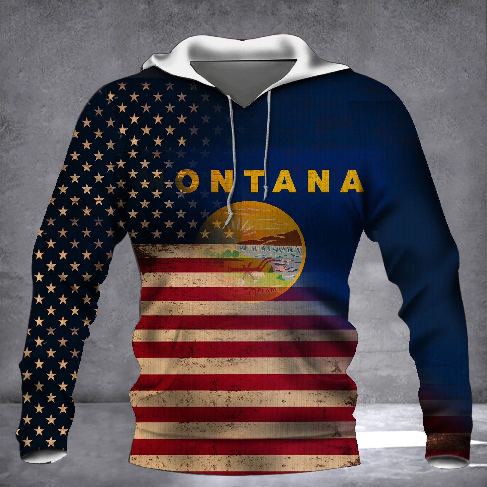 Old American And Montana Flag Patriotic Yard Flags Home Decoration Old American And Montana Flag Patriotic Yard Flags Home Decoration