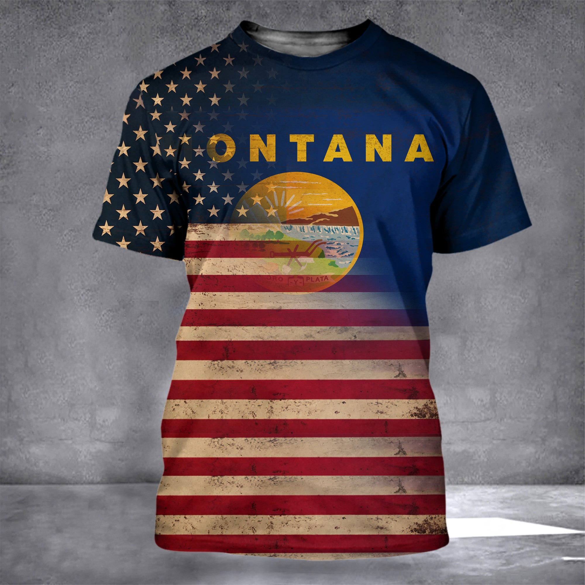 Old American And Montana Flag Patriotic Yard Flags Home Decoration Old American And Montana Flag Patriotic Yard Flags Home Decoration