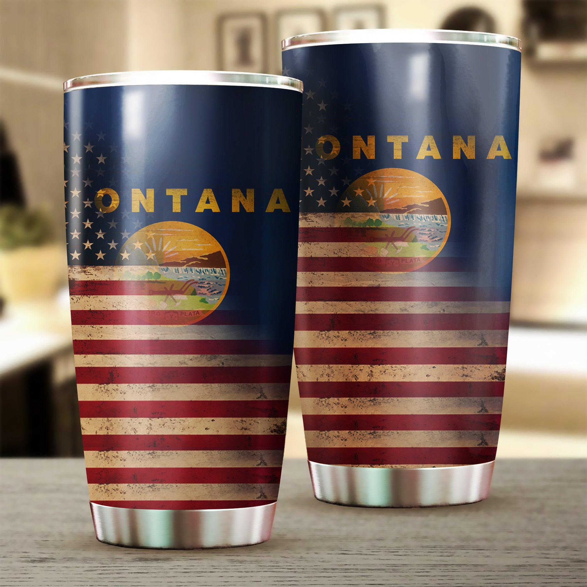 Old American And Montana Flag Patriotic Yard Flags Home Decoration Old American And Montana Flag Patriotic Yard Flags Home Decoration