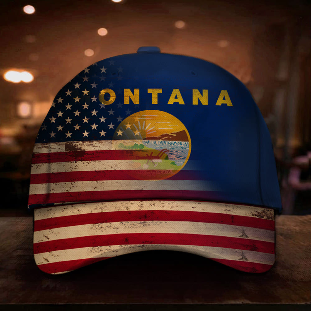 Old American And Montana Flag Patriotic Yard Flags Home Decoration Old American And Montana Flag Patriotic Yard Flags Home Decoration