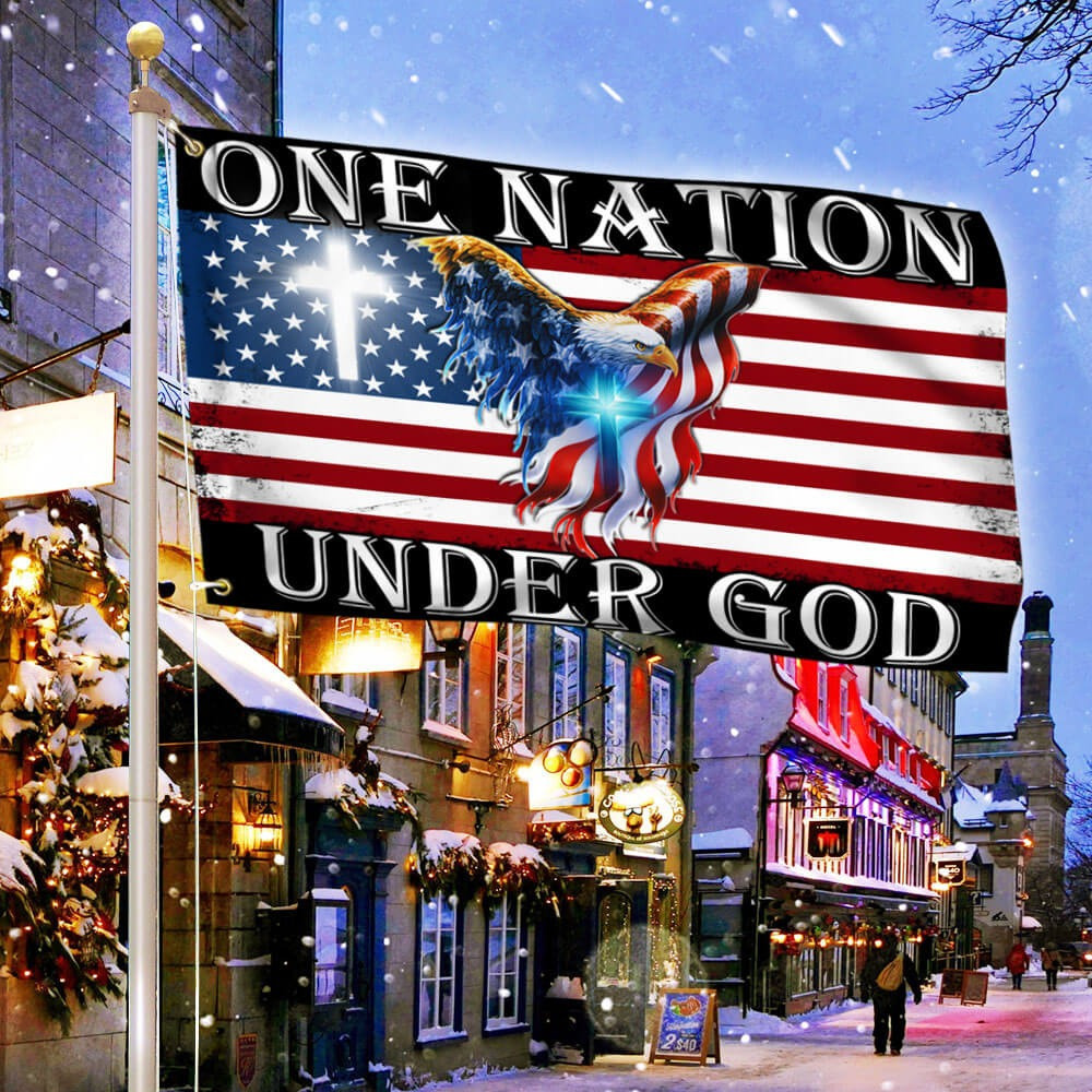 One Nation Under God Flag American Eagle Christian Cross Patriotic Flag Christmas Decor One Nation Under God Flag American Eagle Christian Cross Patriotic Flag Christmas Decor