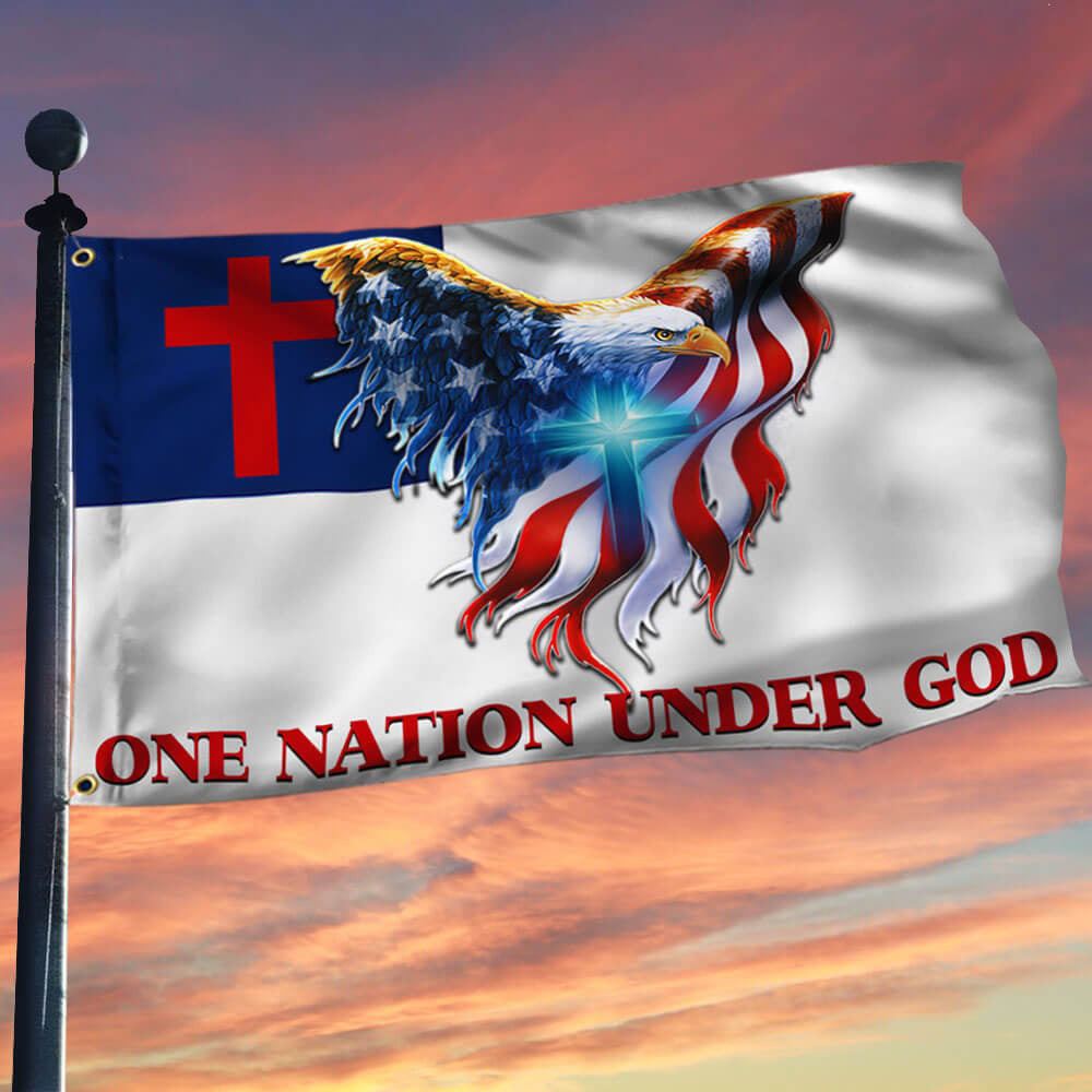 One Nation Under God Flag Cross American Eagle Christian Flag Patriotic Home Decor One Nation Under God Flag Cross American Eagle Christian Flag Patriotic Home Decor