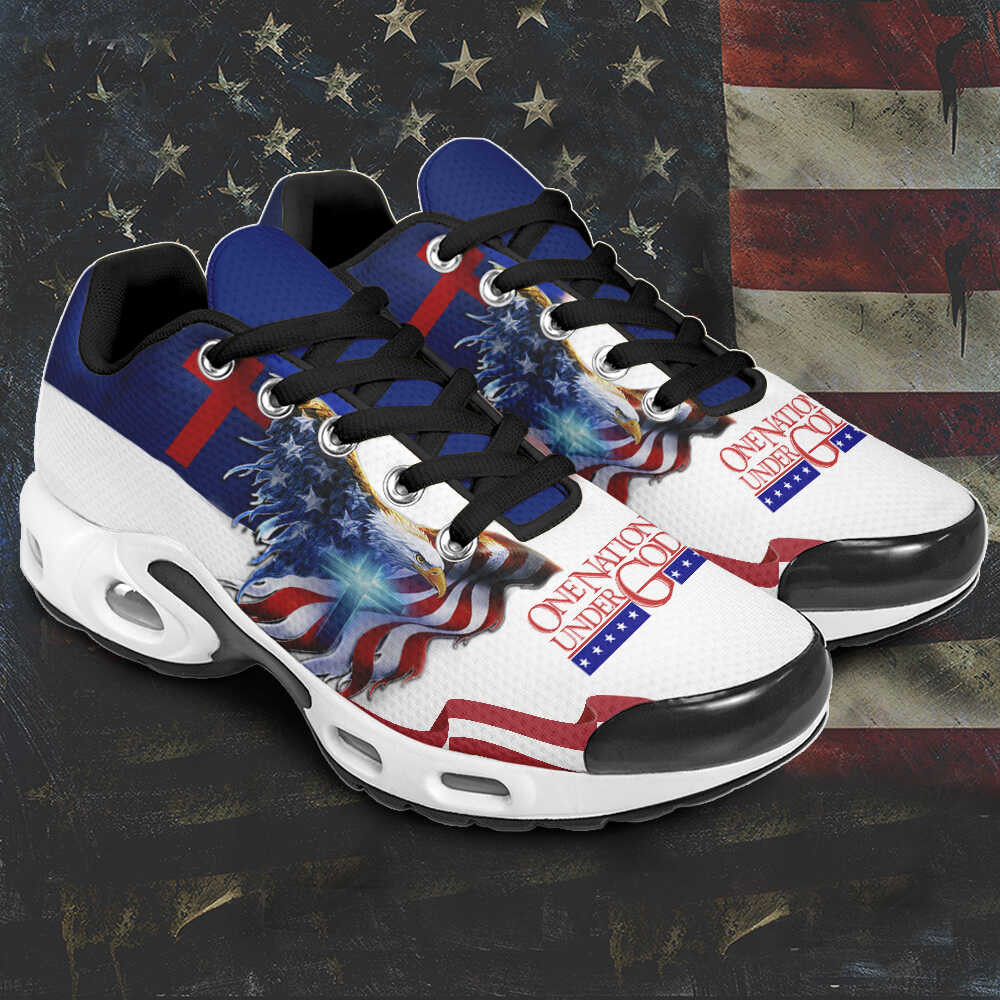 One Nation Under God Sneakers American Eagle Cross Christian Patriotic Shoes Merchandise One Nation Under God Sneakers American Eagle Cross Christian Patriotic Shoes Merchandise
