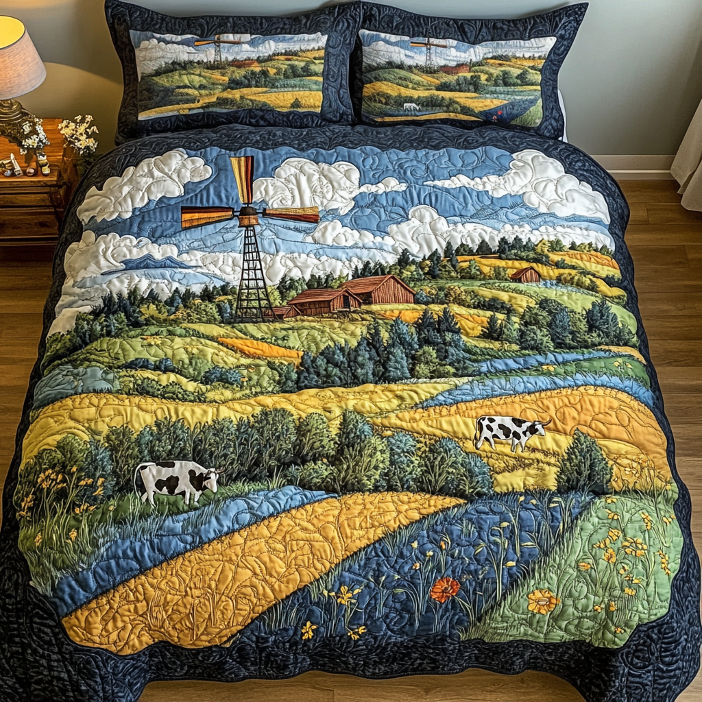 Open Meadows Quilted Bedding Set Duvet Cover Bedspread Good Presents For Farmers Open Meadows Quilted Bedding Set Duvet Cover Bedspread Good Presents For Farmers