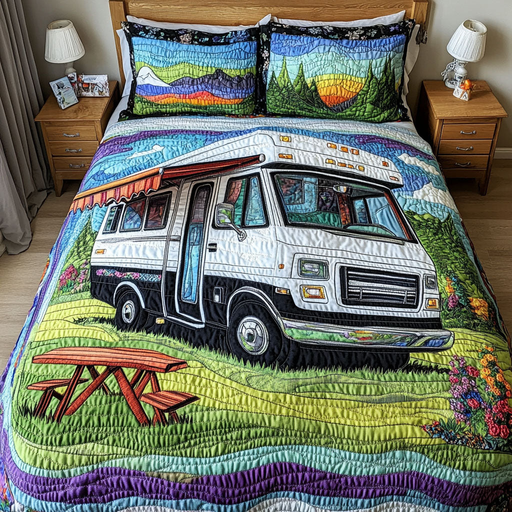 Open Sky Adventure Quilted Bedding Set Duvet Cover Bedspread Camping Gifts For Men Women Open Sky Adventure Quilted Bedding Set Duvet Cover Bedspread Camping Gifts For Men Women