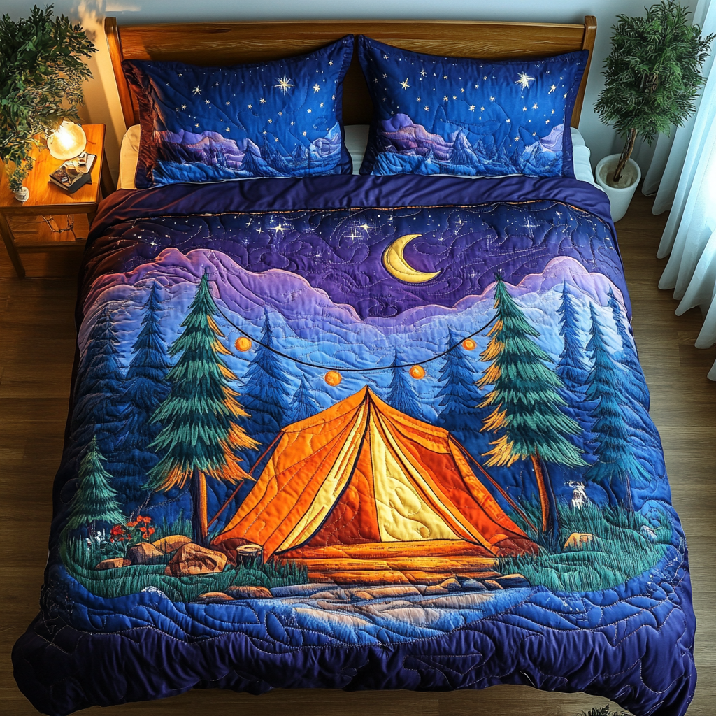 Outdoor Escape Quilted Bedding Set Duvet Cover Bed Sheet Set Camping Gifts For Him Her