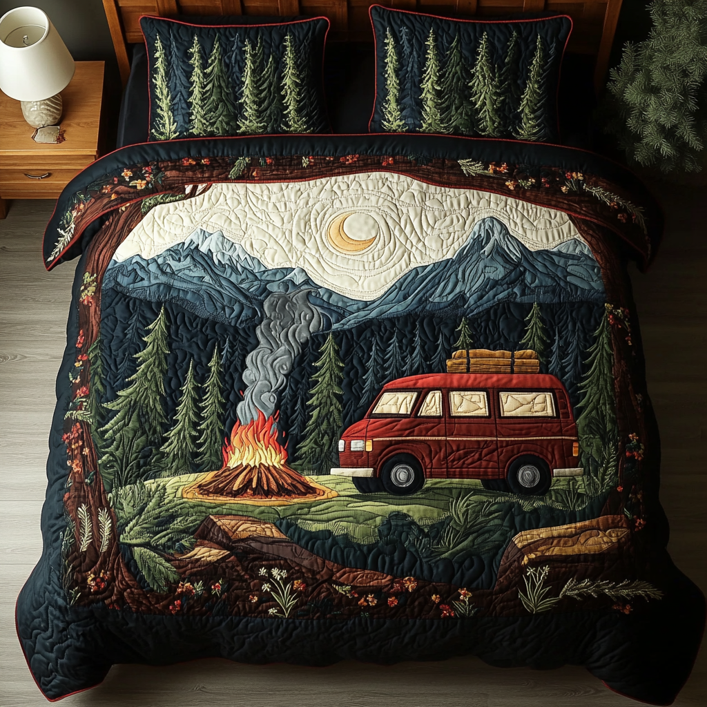 Outdoor Spirit Quilted Bedding Set Duvet Cover Bed Sheet Set Gifts For People With Campers Outdoor Spirit Quilted Bedding Set Duvet Cover Bed Sheet Set Gifts For People With Campers