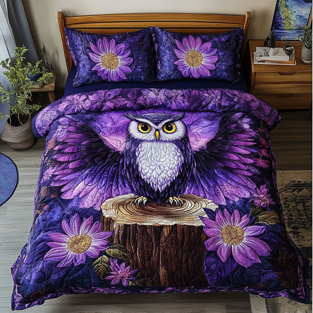 Owl Art Quilted Bedding Set Duvet Cover Merch Owl Christmas Gifts Owl Art Quilted Bedding Set Duvet Cover Merch Owl Christmas Gifts