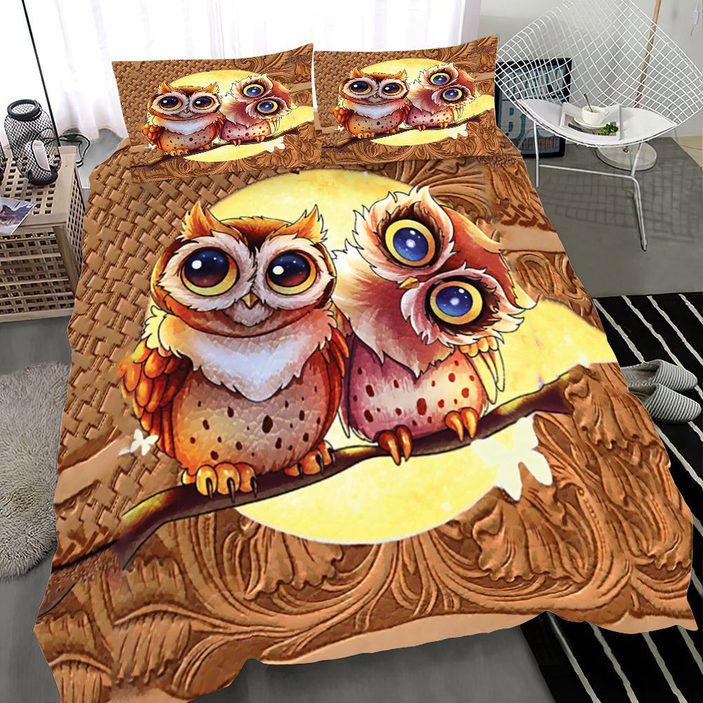Owl Couple Bedding Set Cute Owl Bed Sheet Set Duvet Cover Best Gift Ideas For Her Owl Couple Bedding Set Cute Owl Bed Sheet Set Duvet Cover Best Gift Ideas For Her