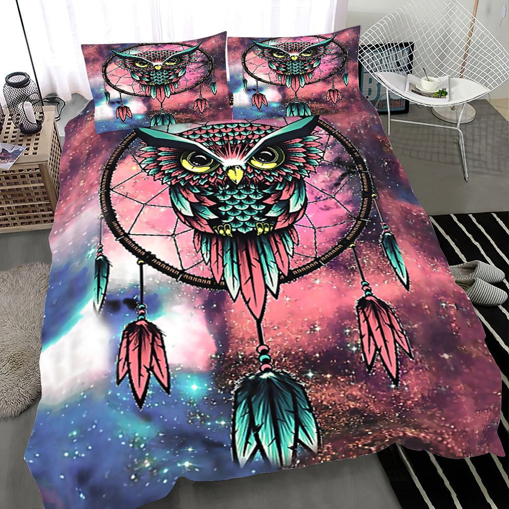 Owl Dreamcatcher Bedding Set Duvet Cover Cute Owl Lover Gifts For Her Owl Dreamcatcher Bedding Set Duvet Cover Cute Owl Lover Gifts For Her