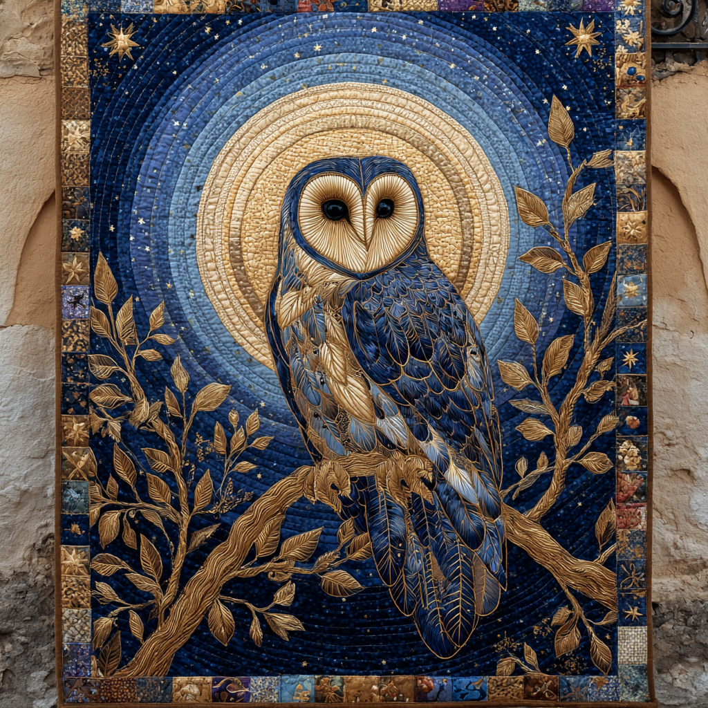 Owl Grace Quilted Blanket Cute Colorful Blanket Owl Lovers Gifts For Him Owl Grace Quilted Blanket Cute Colorful Blanket Owl Lovers Gifts For Him