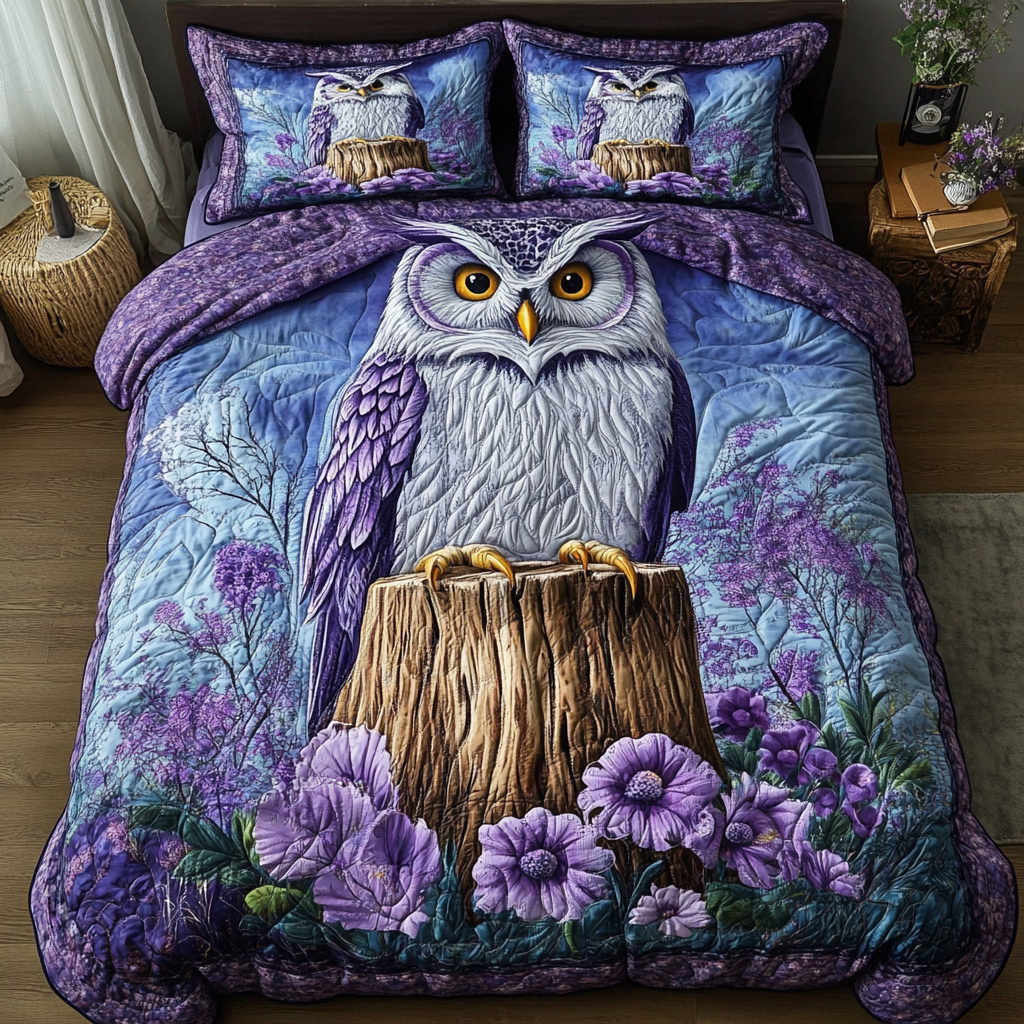 Owl Pattern Quilted Bedding Set Duvet Cover Merch Unique Owl Gifts Owl Pattern Quilted Bedding Set Duvet Cover Merch Unique Owl Gifts