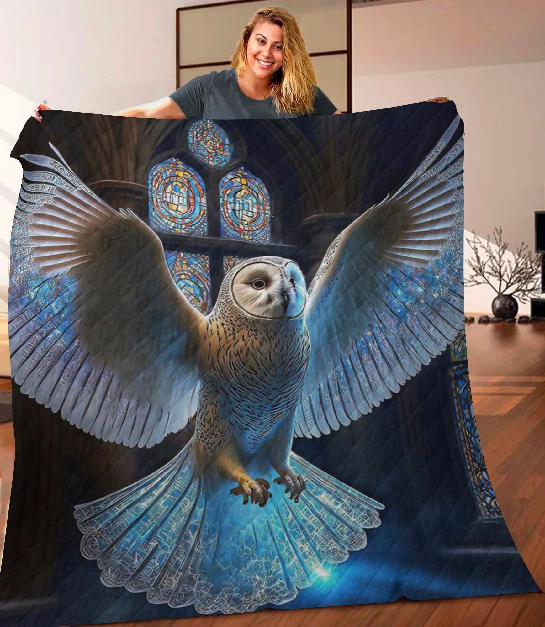 Owl Quilt Fleece Blanket Owl Print Blanket Throw Gifts For Him Owl Quilt Fleece Blanket Owl Print Blanket Throw Gifts For Him