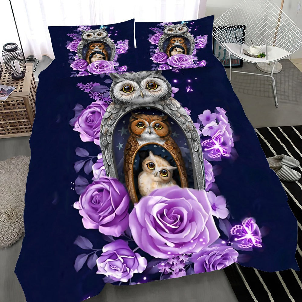 Owl Roses Purple Bedding Set Related Themed Owl Gifts For Women For Her Owl Roses Purple Bedding Set Related Themed Owl Gifts For Women For Her