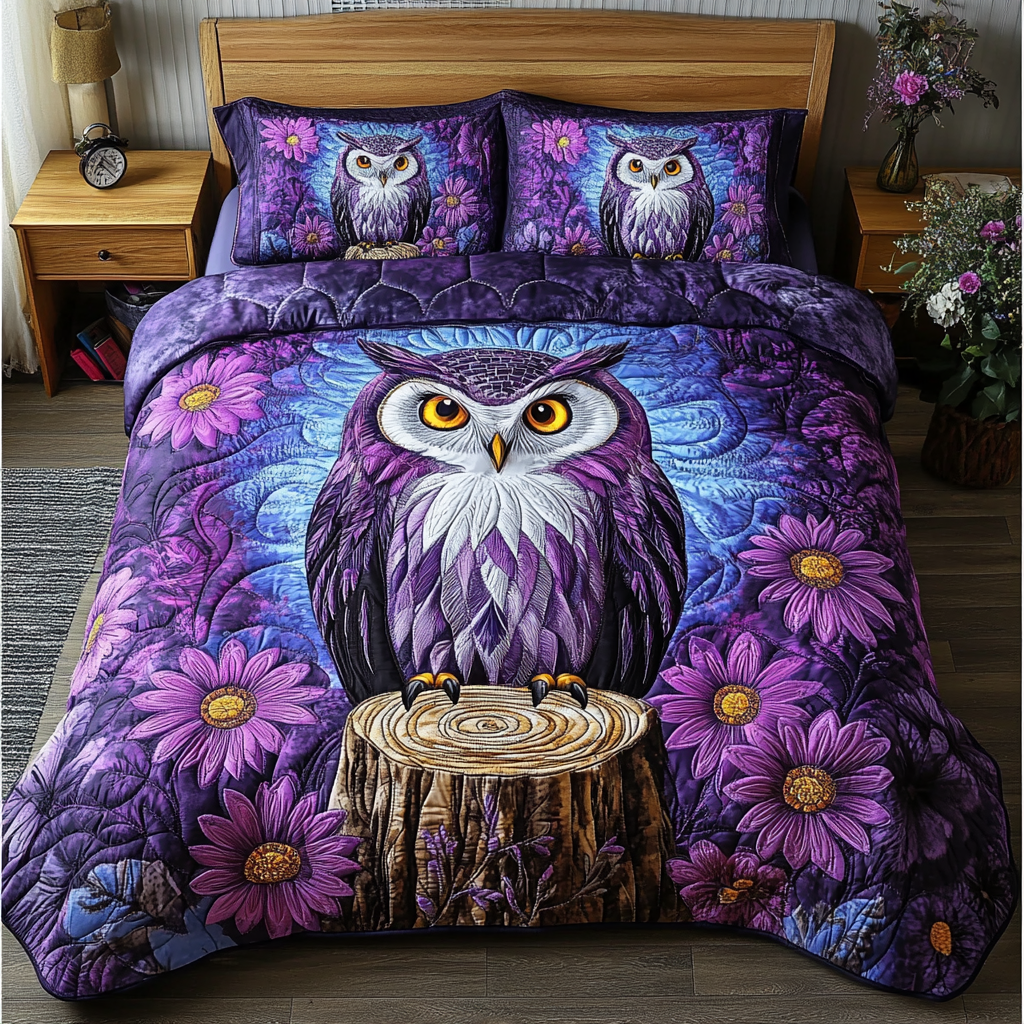 Owl Spirit Quilted Bedding Set Duvet Cover Merch Owl Gifts For Adults Owl Spirit Quilted Bedding Set Duvet Cover Merch Owl Gifts For Adults