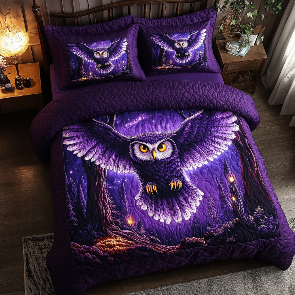 Owl Style Quilted Bedding Set Duvet Cover Merch Owl Items For Gifts Owl Style Quilted Bedding Set Duvet Cover Merch Owl Items For Gifts