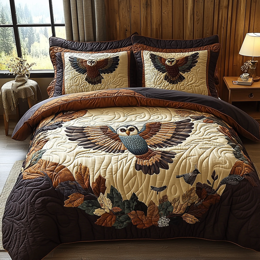 Owl Vintage Charm Quilted Bedding Set Duvet Cover Merch Unique Gifts For Owl Lovers Owl Vintage Charm Quilted Bedding Set Duvet Cover Merch Unique Gifts For Owl Lovers