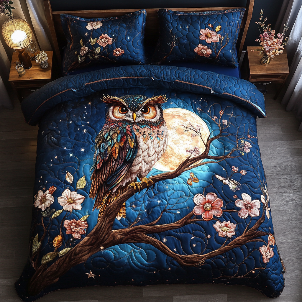 Owl Wisdom Quilted Bedding Set Duvet Cover Bed Sheet Set Owl Gifts For Mom Owl Wisdom Quilted Bedding Set Duvet Cover Bed Sheet Set Owl Gifts For Mom
